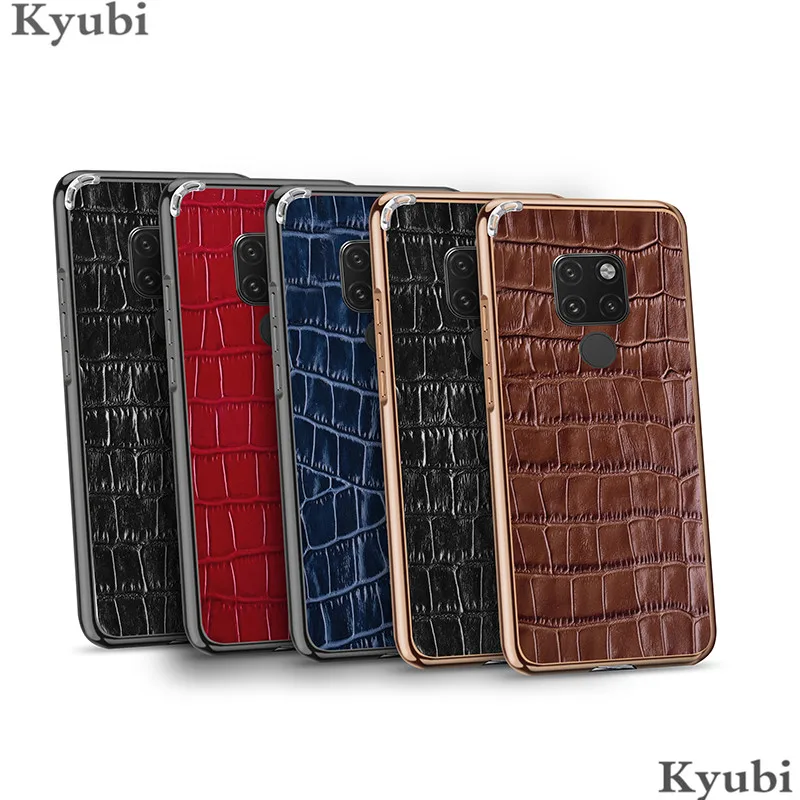Чехол fundas из натуральной крокодиловой кожи для huawei mate 20 P20 Pro mate 20X с металлической рамкой, однотонный чехол для huawei mate 20X P20