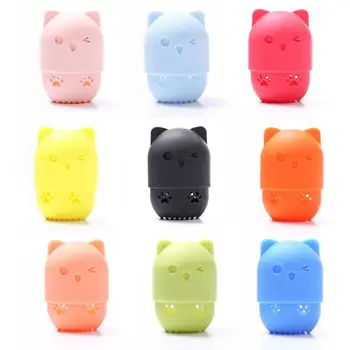 

Kitten Beauty Powder Puff Blender Holder Sponge Makeup Egg Drying Case Portable Soft Silicone Cosmetic Blender Sponge Box Holder
