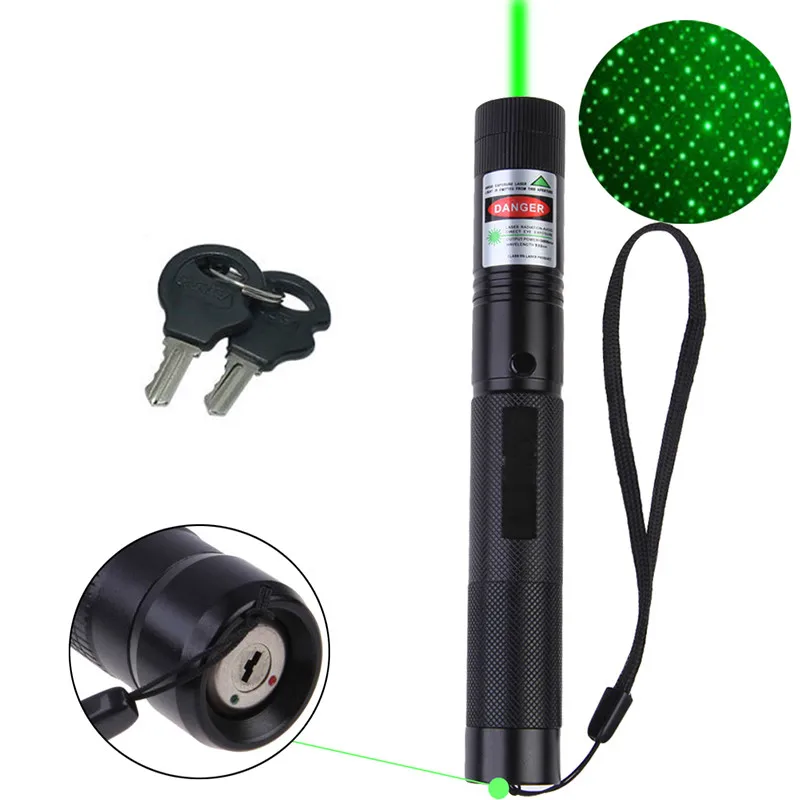 Adults Pocket 2000-5000 Meters Green Laser Pointer Pen With Star Cap 5mw lazer Outdoor Defense Flashlight Stick bastao de defesa