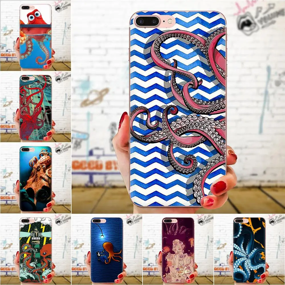 Тонкий TPU сотовый синий морской Осьминог для Galaxy Note 10 A10E A10S A20S A30S A40S A50S A6S A70S A730 A8S M10S