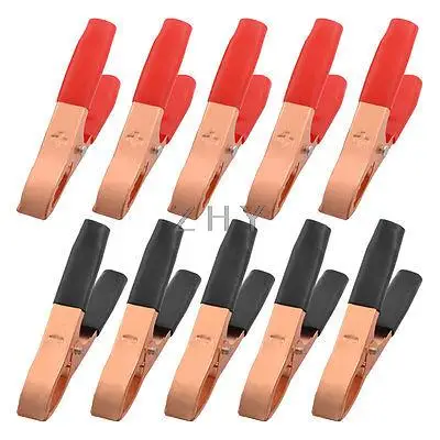 

20 Pcs 30A Plastic Boots Coated Metal Copper Tone Alligator Clips 75mm