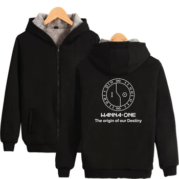 

Wanna One Print Men/Women Thick Zipper Hoodie Autumn Winter Harajuku Casual Fashion Kpop Hooded Sweatshirt Hot Sale