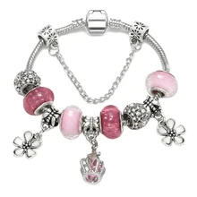 Модные ювелирные браслеты, браслет из сплава с бусинами, подарок на день Святого Валентина DIY розовая Корона браслет из бисера