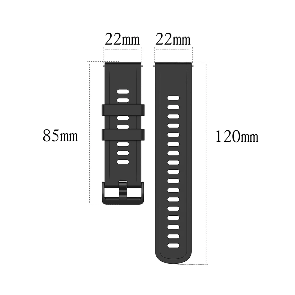 Silicone Replacement Strap - Premium Smartwatch Band, 20mm/22mm, Multiple Color Options