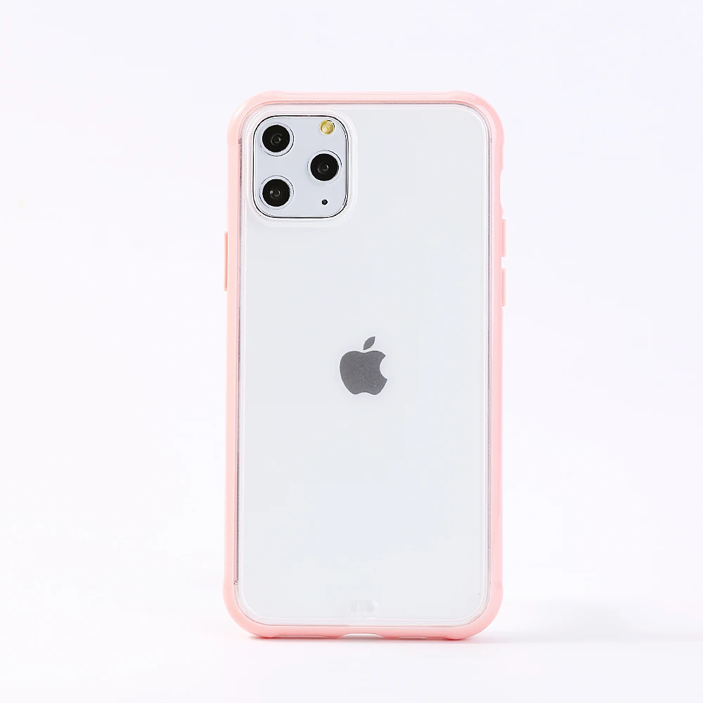 Pink Матовый Прозрачный чехол для телефона iPhone 11Pro Max XR X XS Max 8 7 6 6splus силиконовая рамка анти шок акриловый прозрачный жесткий чехол из поликарбоната - Цвет: Pink