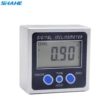Shahe medidor de ângulo digital nível transferidor ângulo finder calibre chanfrado inclinômetro com base magnética eletrônico