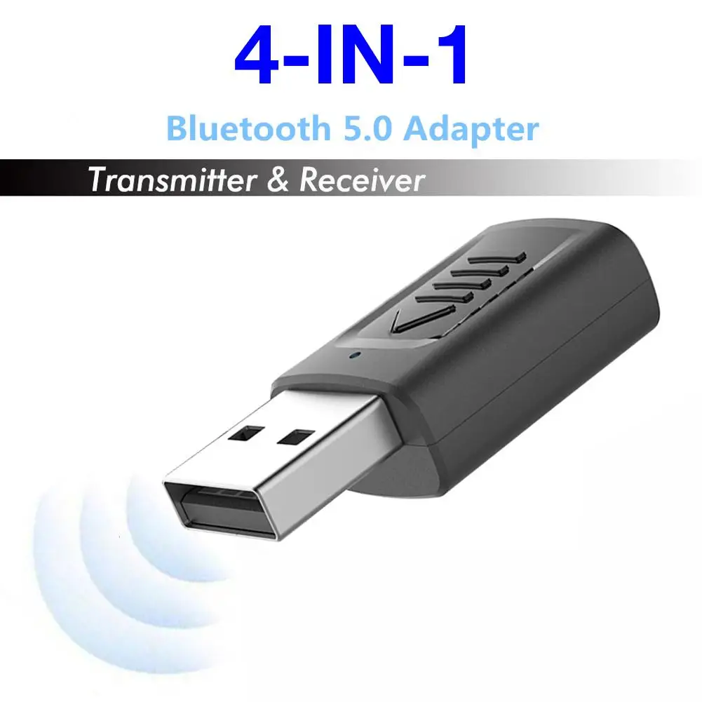 4-в-1 USB Bluetooth 5 0 Компактный приемник-передатчик для аудиопередатчика адаптер ТВ