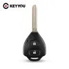 KEYYOU 2 Button Uncut Replacement Plastic Remote Car Key Shell Cae Fob Blank Keys for Toyota Corolla RAV4 Toy43 Blade ► Photo 1/5