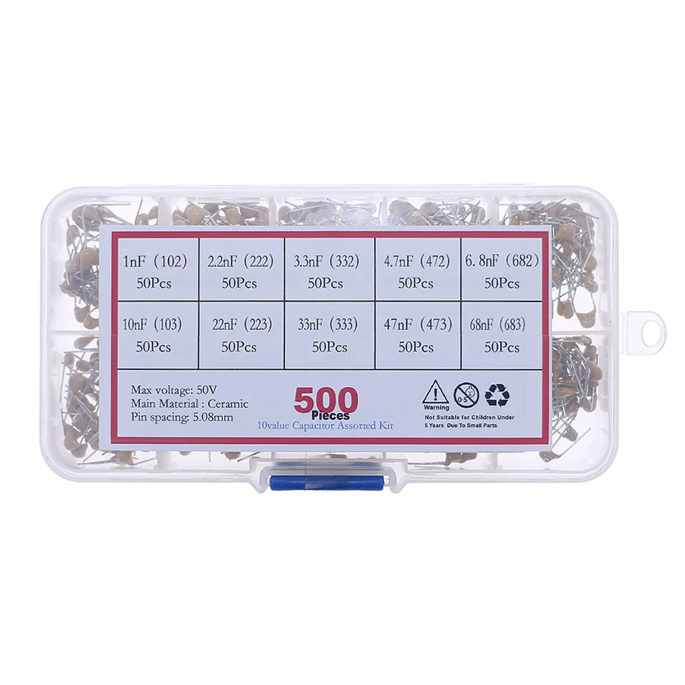 50V 10pF To 10uF Multilayer Ceramic Capacitor Assortment Kit set 10pF 100pF 220pF 470pF1uF 100nF 0.1UF 102 103 104 105 225 106