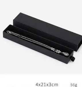 black 4x21x3cm Бумажный ящик для ювелирных изделий, чехол, кольцо, серьги, упаковка, Подарочная коробка, коробки для ювелирных изделий, упаковка - Цвет: black 4x21x3cm