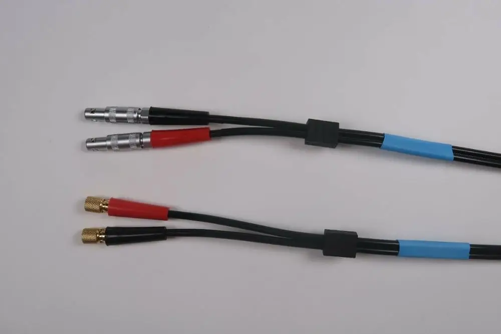 compatible with style LEMO 00 to one large&one small microdot Dual Industrial coaxial cable OF NDT ultrasonic cable