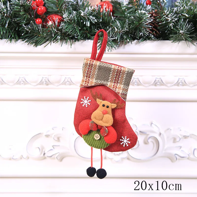 style 9-31-elk Подарочный Рождественский чулок сумки год Детские Рождественские украшения для подарков для дома с утолщённой меховой опушкой, хороший декор натальное дерево украшения Noel "сделай сам" - Цвет: style 9-31-elk