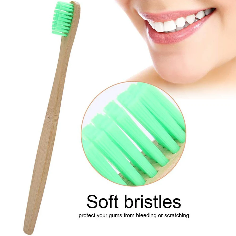 12pcs Set Hotel Using Natural Bamboo Toothbrush Soft High Quality Green Bamboo Environmental Protection Tooth Brush for Adults