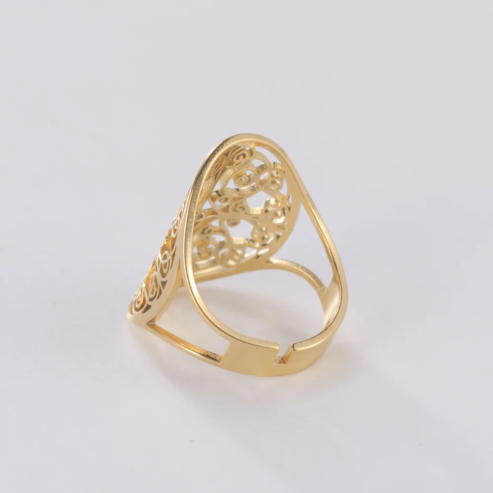 Skyrim ze stali nierdzewnej Vintage regulowany filigranowy pierścienie kwiatowe dla kobiet estetyczny złoty kolorowe pierścienie zaręczyny ślubne 2024