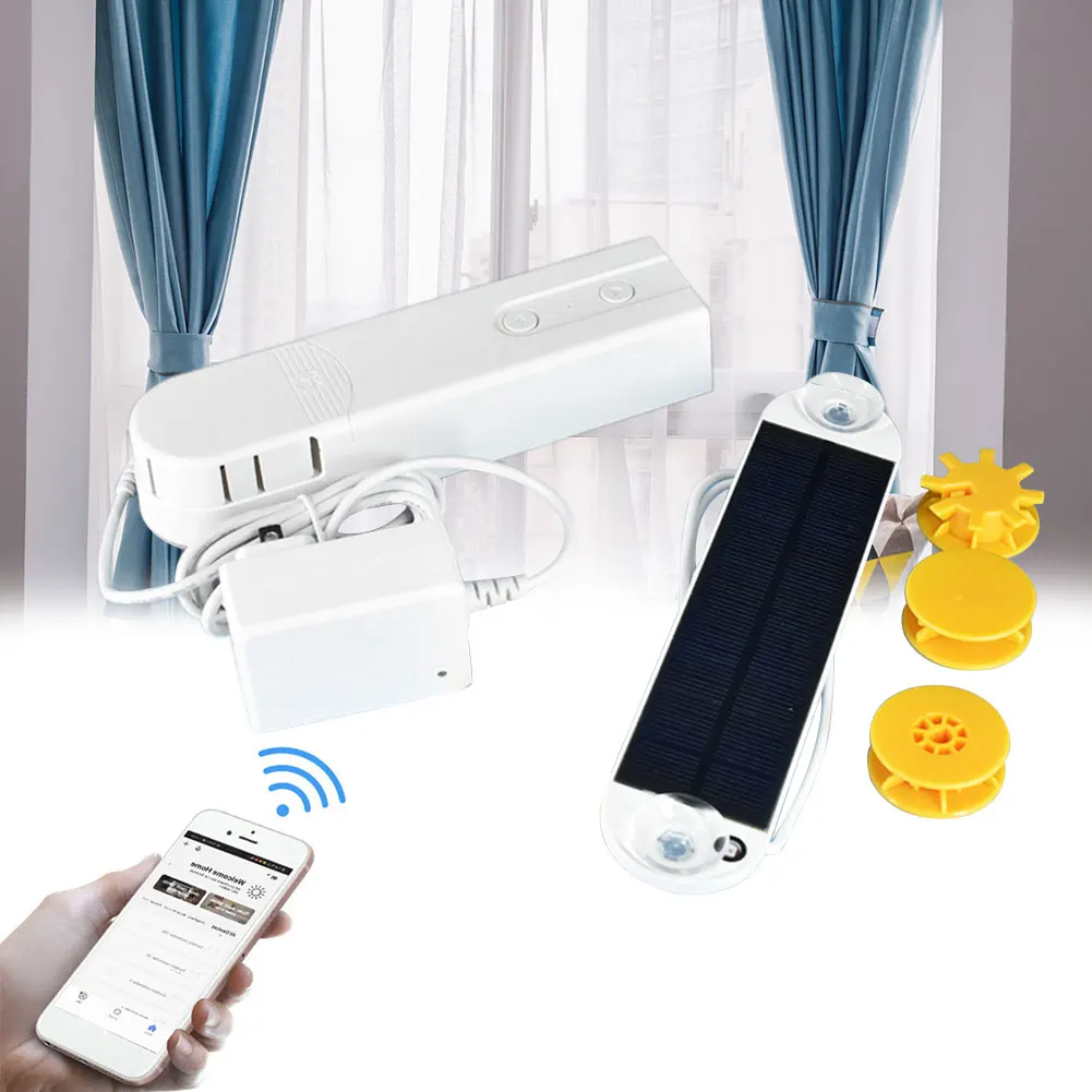  Smartphone Roller Blind Controller Bedroom Solar Panel APP Remote Control Timer Home Rechargeable S - 4000352887234