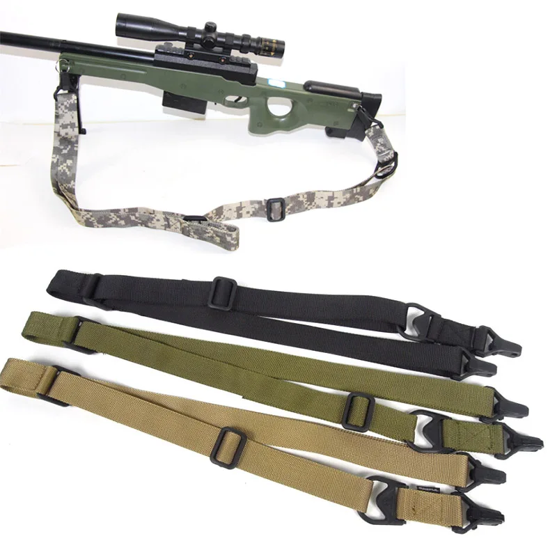 

Tactical 2 Points Gun Rifle Sling Strap Nylon Adjustable Airsoft Two Rifle Sling Rope Bungee Strap Shooting Hunting Accessories