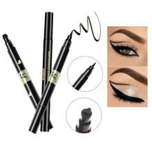 1 шт. Водонепроницаемая двойная головка Водонепроницаемая долговечная жидкость штамп подводка для глаз ручка татуировка штамповка подводка для глаз Карандаш Макияж