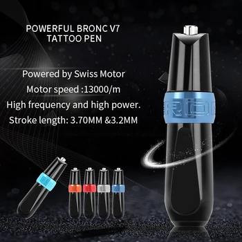

Original Bronc-V7 Rotary Tattoo Machine Pen Swiss Motor Strong Quiet For Tattoo Liner Shader With RCA Cord Line Free Shipping