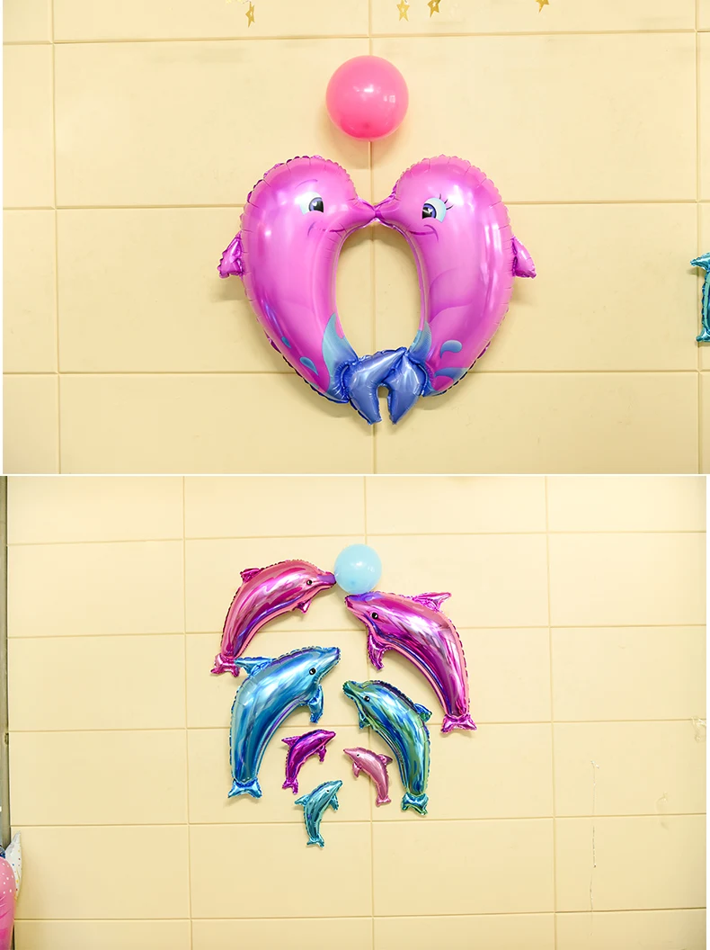 Wedding Proposal Dolphin Blue Oceans Birthday Party a Year of Age Baptism Background Decorative Wedding Romantic Balloon Decorat