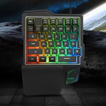 

K103 Gaming Keyboard One-Handed Mechanical Feeling Keyboard For Laptop Computer Portable Gamer Keyboard For PUBG Phone