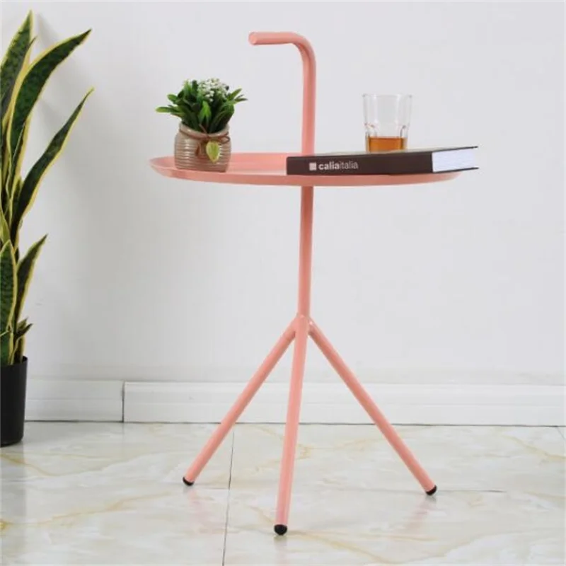 45*68 см портативный обрабатываемый чайный столик с лаком, железный художественный столик, журнальный столик - Цвет: Розовый