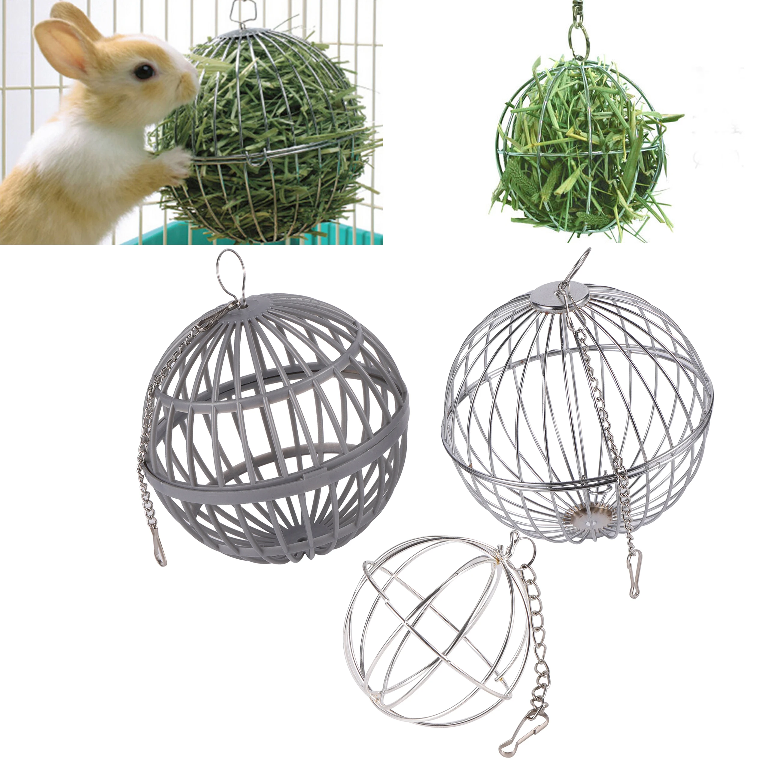 Roestvrij Staal/Plastic Ronde Sphere Feed Doseer Oefening Hooi Bal Cavia Hamster Konijn Huisdier Speelgoed Huisdier 1Pc|Speelgoed| -