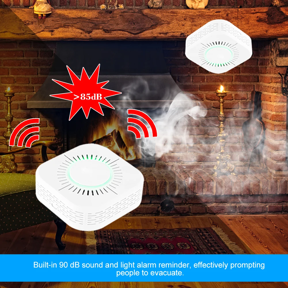 Tuya Smart Home Wifi Smoke Detector Smart Fire Alarm Sensor Wireless Gas Detector Tuya Smoke Detector Smart Life For Home panic alarm for home