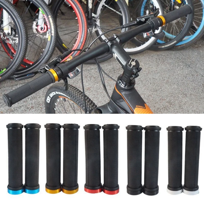 1 Pair Bicycle Single Side Lock Handle Cover Rubber Anti-Skid MTB Cycling Bike Handlebar Grips for Fixed Gear Mountain End Grips