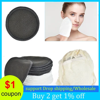 

16pcs/set Reusable Cotton Cleansing Washable Bamboo Fiber Pads For Face Skin Deep Cleaning Double Layers Wipe Pad Facial Tools