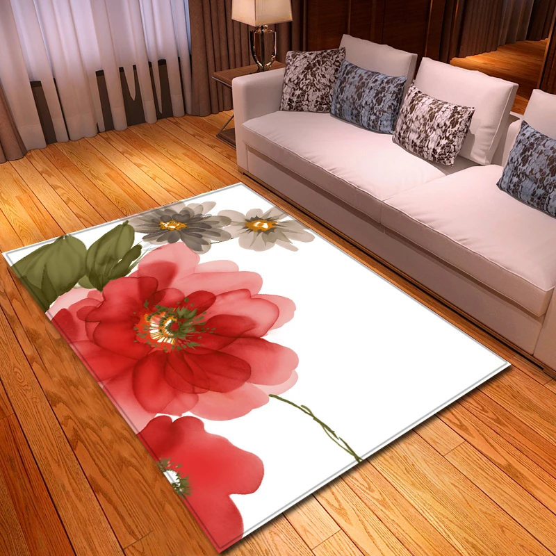 Pastoral Style Florals Printed Carpet Flannel Memory Foam Soft Area Rugs Home Textile Bedroom Living Room Rug and Carpets | Дом и сад