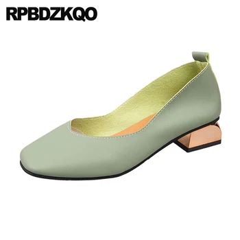 

cheap 2019 female pumps casual shoes women black green block autumn fashion low heels thick beige china slip on designer chunky