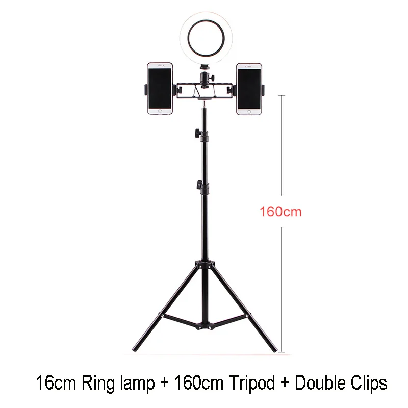 Светодиодный кольцевой светильник для селфи 5500K для студийной фотосъемки, заполняющая кольцевая лампа со штативом для iPhone, смартфона, макияж, видеосъемка