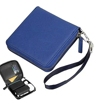 

JINXINGCHENG Carbon Fiber Flip Leather for IQOS 2.4 Plus Bag Accessories for IQOS Zipper Case With Card Slot Black Blue