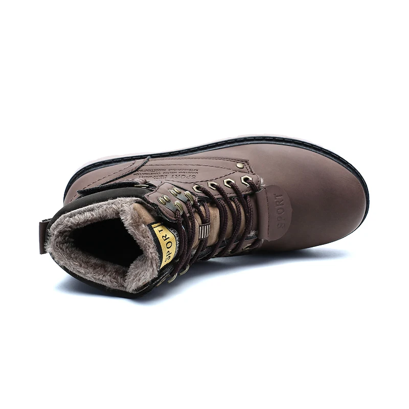 Fine Zero уличные мужские и женские Треккинговые ботинки водонепроницаемые рабочие защитные ботинки теплые плюшевые тренировочные кроссовки противоскользящие треккинговые - Цвет: warm plush