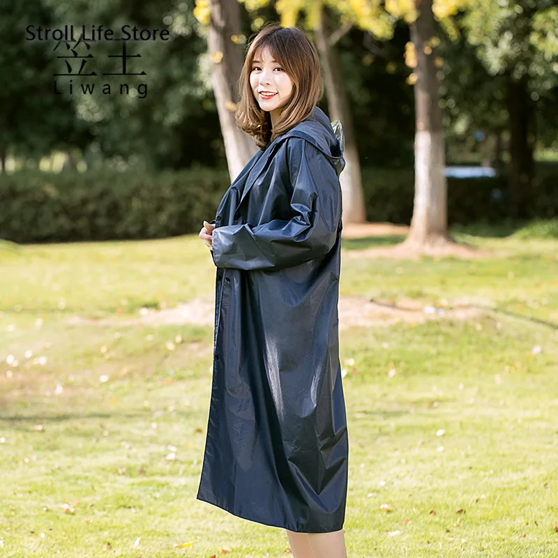 Navy Adult Transparent Raincoat PVC 