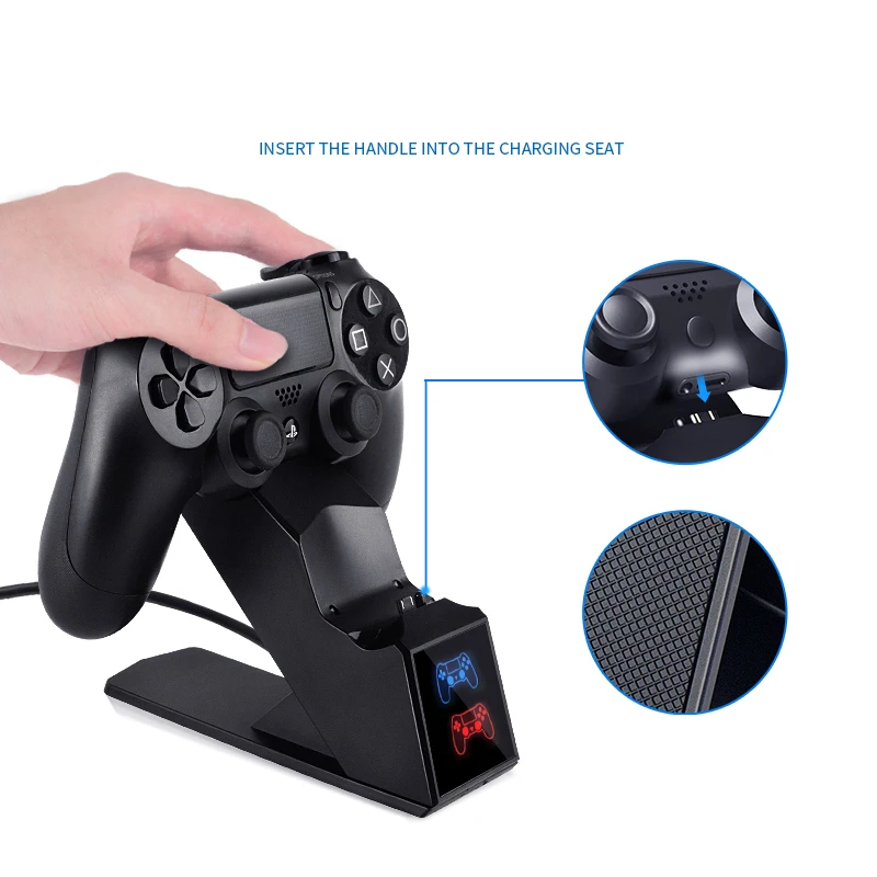 Для PS4 контроллер зарядная док-станция 5 В/1A двойная зарядная подставка с индикаторным экраном для игровой станции 4/Slim/Pro контроллер