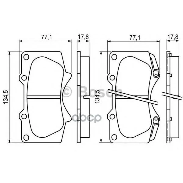 Колодки Тормозные Дисковые Передн Toyota: Hilux Вездеход Закрытый 00-05, Land Cruiser 02- Bosch арт. 0986494153