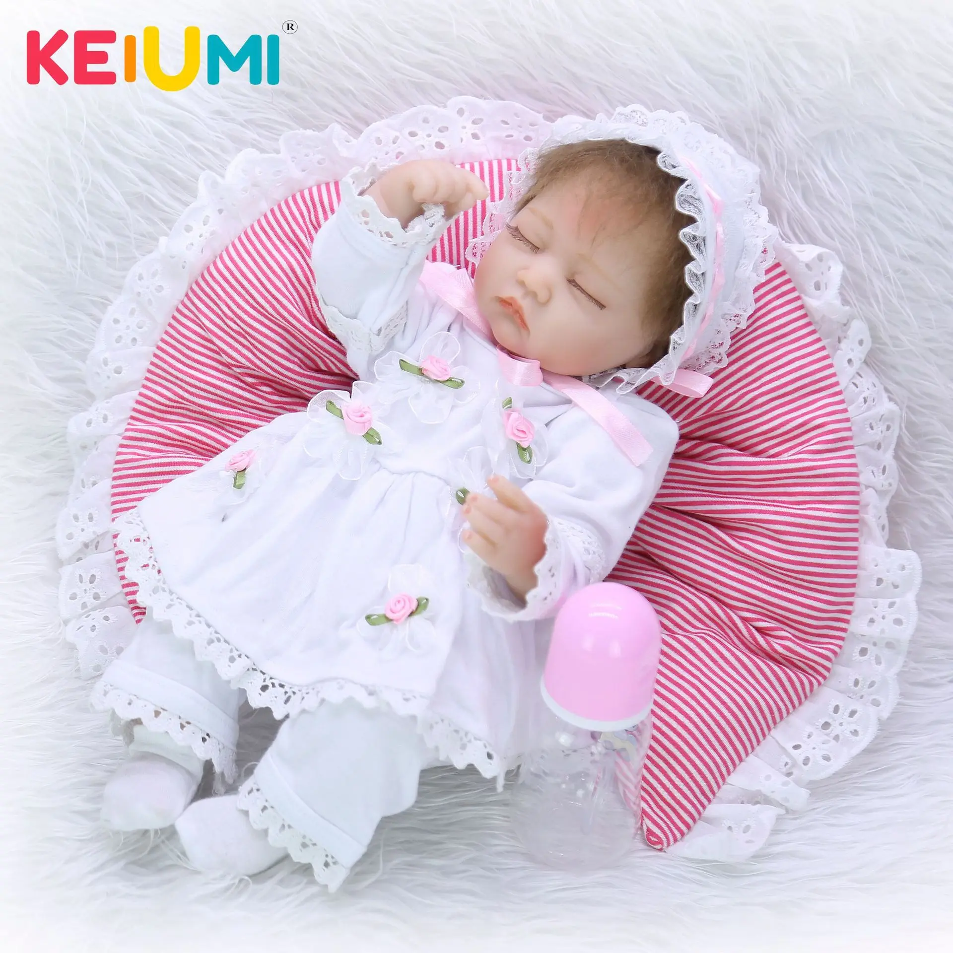 

Keiumi Hot Selling 17-Inch Reborn Baby Doll Eye-closed Model Infant Reborn Baby