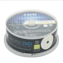 25 шт 4,7 gb DVD с поверхностью, подходящей для печати m-дисков с длительностью хранения до 1000 лет