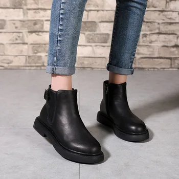

SWONCO Woman Shoes Winter Boots Platform Ankle Boots For Women 2019 Black Casual Shoes Martin Boot Female Fashion Botas Mujer