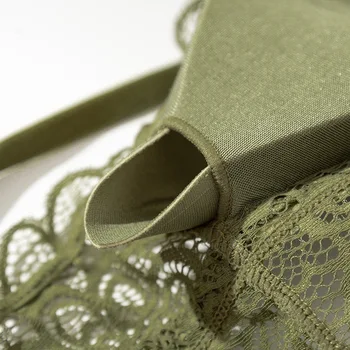 

French Triangle Cup Silk Bra Lace Sexy Thin Belt Thin Section Silk No Rim Underwear Anti-bump Breathable Seamless Bras