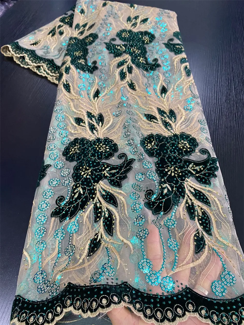 Бархатная кружевная ткань с блестками 2020 новейшее нигерийское французское