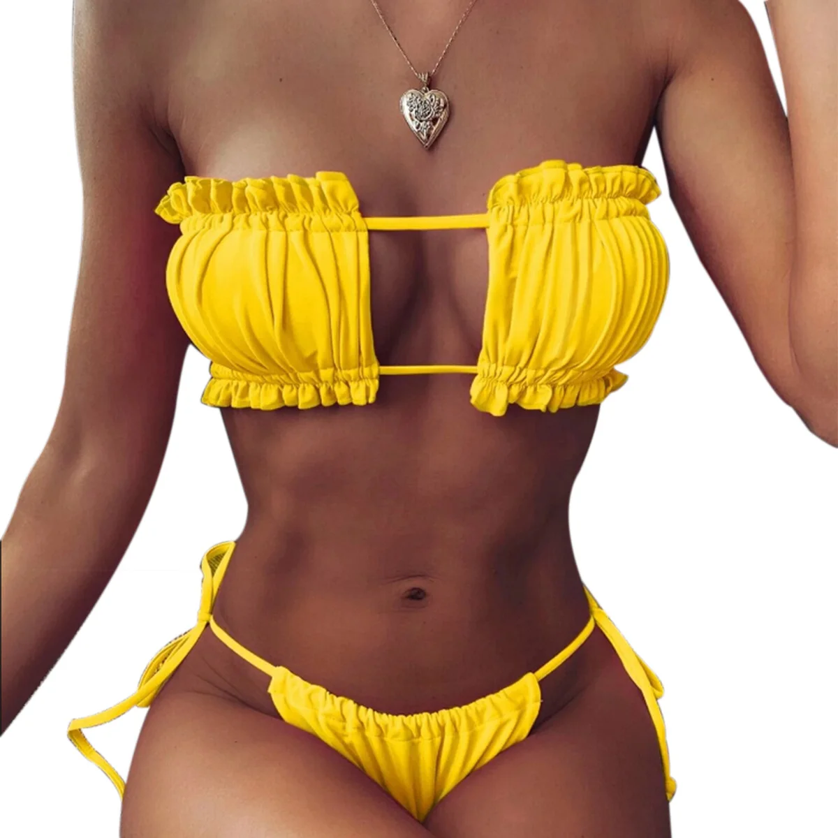 Women Swimsuit Women Two Piece Sets Women Swimsuit Bikini Bandeau Micro Push up Two-piece