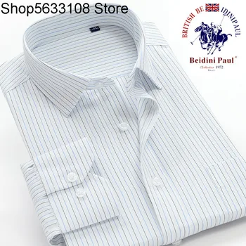 

Plus Fat plus size Business Tooling Stripes Occupation Pack Shirt Male Extra Large Loose Version Fat Man Embroidery