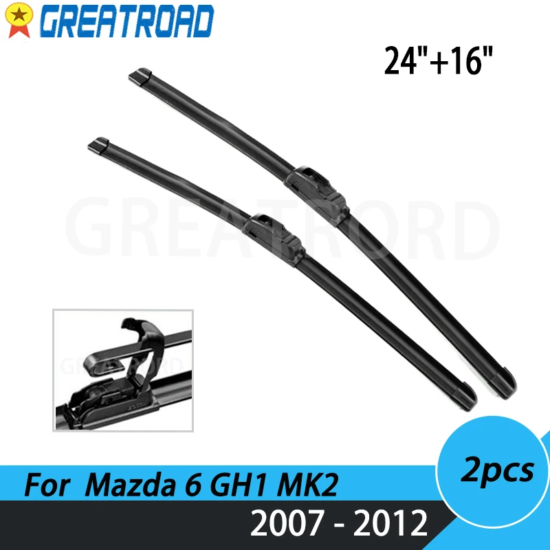 Щетки стеклоочистителя LHD для Mazda 6 GH1 MK2 2007-2012 лобовое стекло переднее 24 + 16 дюймов |