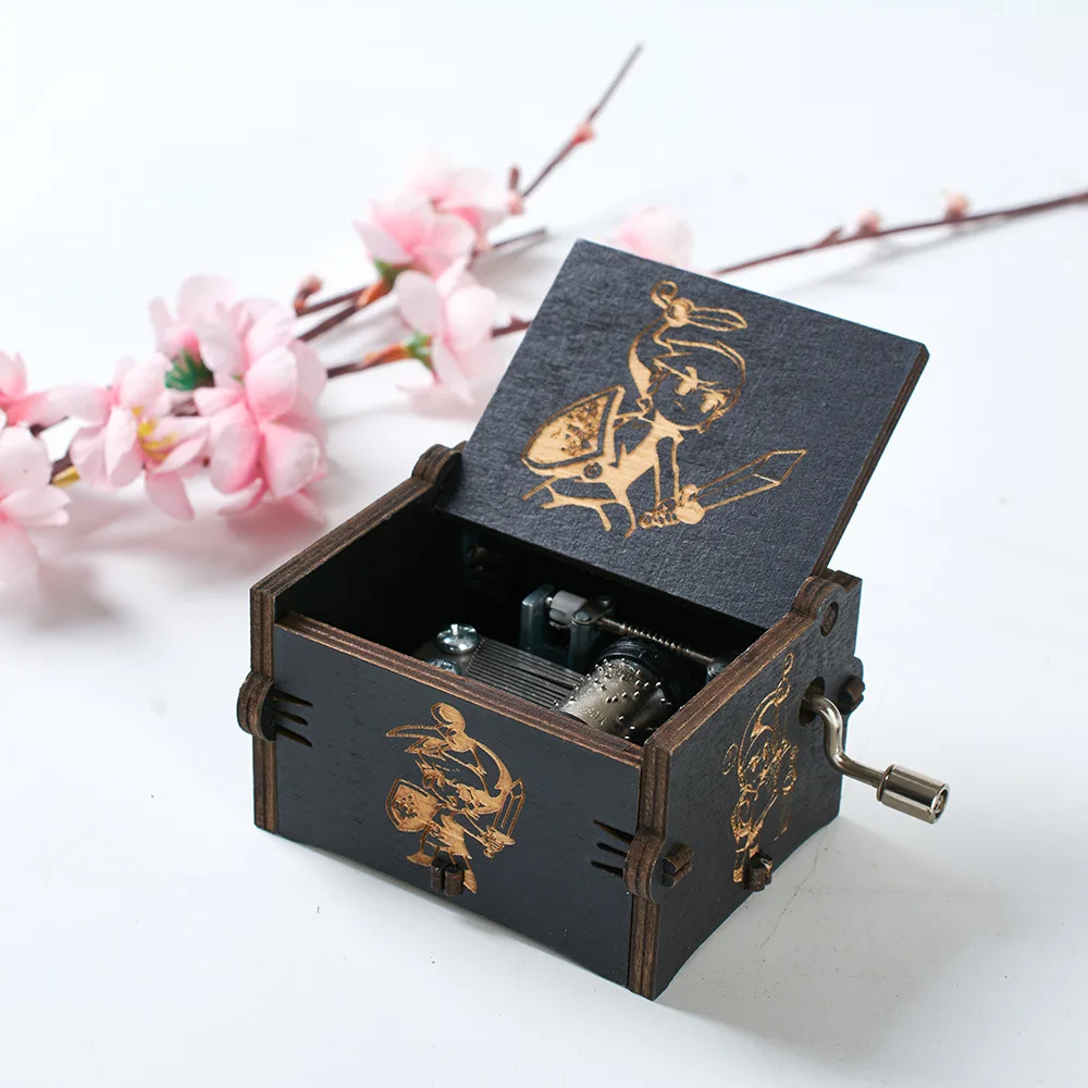 Game The Legend of Zelda Theme Handmade Engraved Wooden Music Box Crafts Cosplay