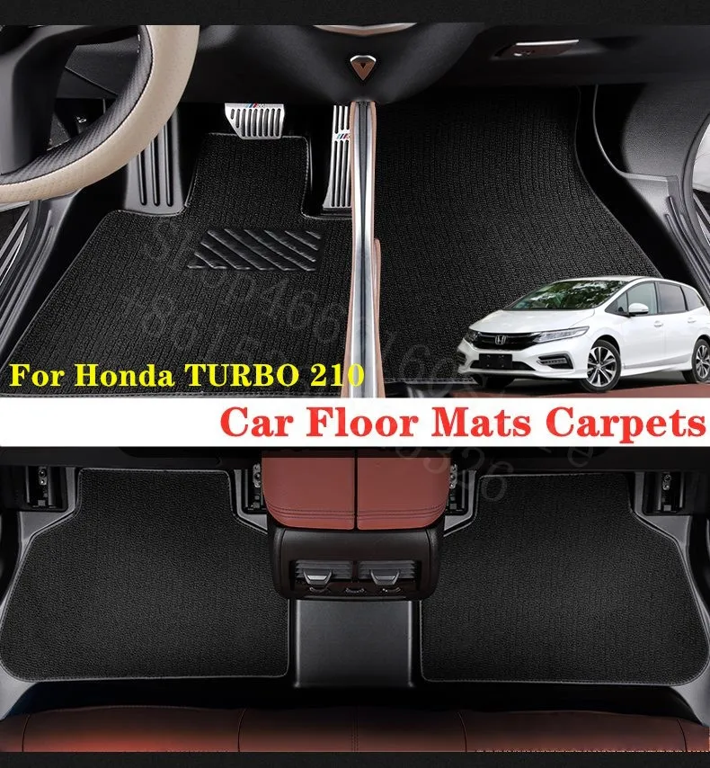 Puou для Honda TURBO 210 автомобильные коврики, ковры, передний и задний полный набор, Заказные автомобильные накладки для ног, автомобильные водонепроницаемые ковровые покрытия
