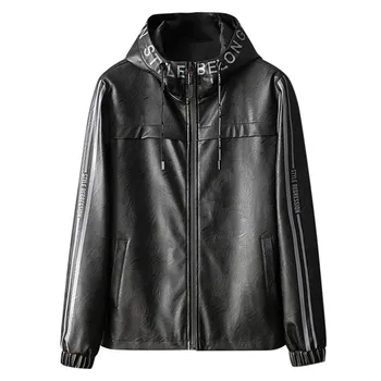 

JAYCOSIN 2019 New Fashion Autumn Male Leather Jacket Plus Size 4XL Black Brown Mens Stand Collar Coats Leather Biker Jackets 809