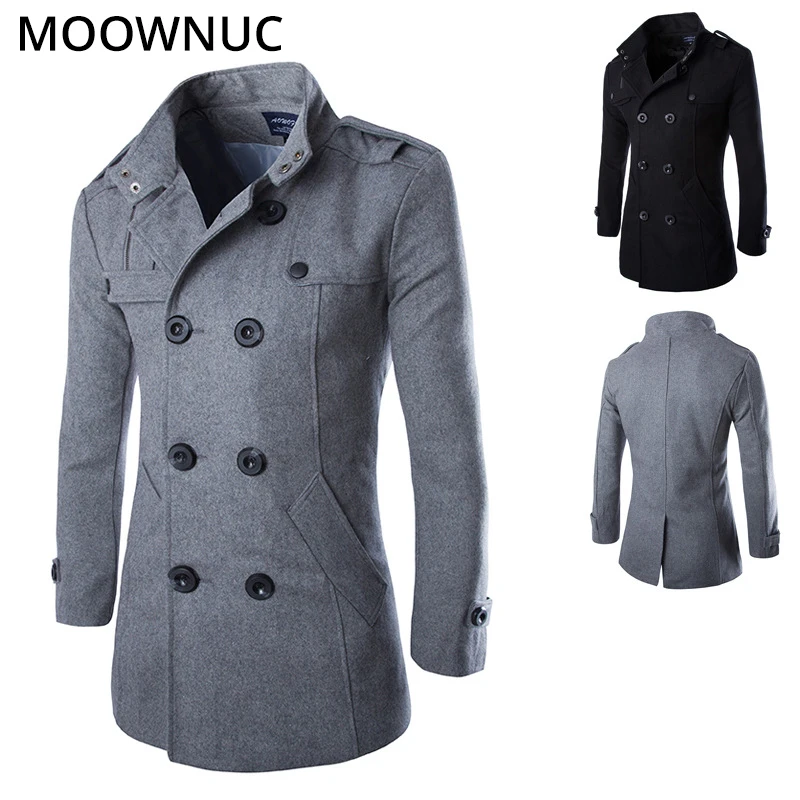 Woollen Overcoat Men's Coats Slim Business Smart Casual Male Thick Autumn Winter Fashion Blends Brand Men's Clothes MOOWNUC MWC Woollen Overcoat Men's Coats Slim Business Smart Casual Male Thick Autumn Winter Fashion Blends Brand Men's Clothes MOOWNUC MWC