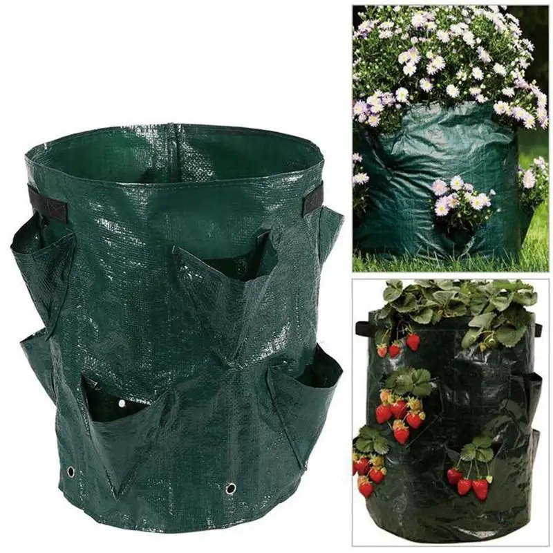 1Pcs Gardening Green PE Woven Plant Bag Multi-port Strawberry Herb Planting Bag Sweet Potato Vegetable and Fruit Potting Bag 1Pcs Gardening Green PE Woven Plant Bag Multi-port Strawberry Herb Planting Bag Sweet Potato Vegetable and Fruit Potting Bag
